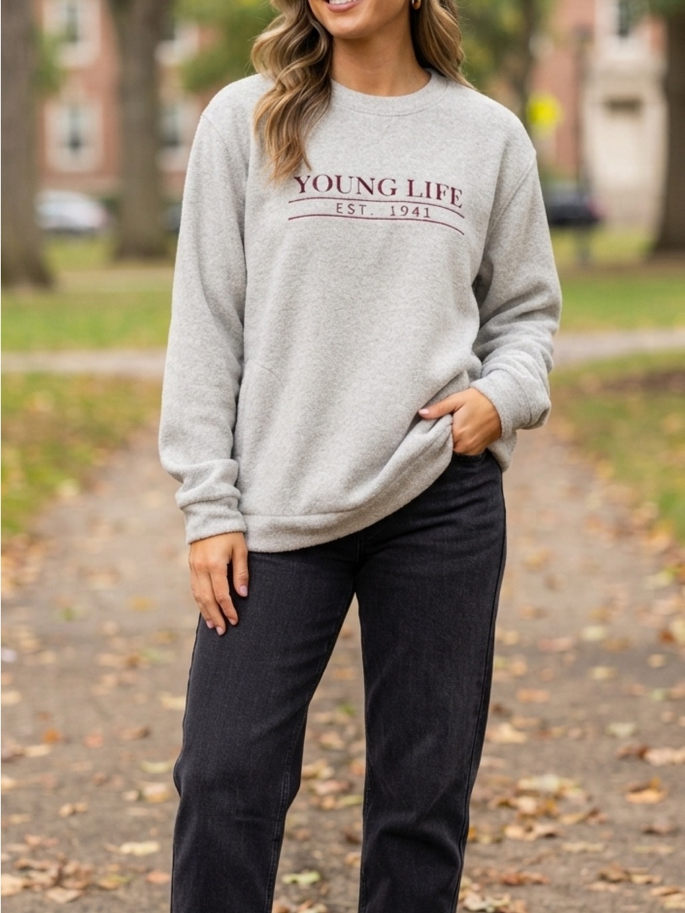 Wooly Threads Young Life Sweatshirt Cozy Oversized Classic Crewneck XXL